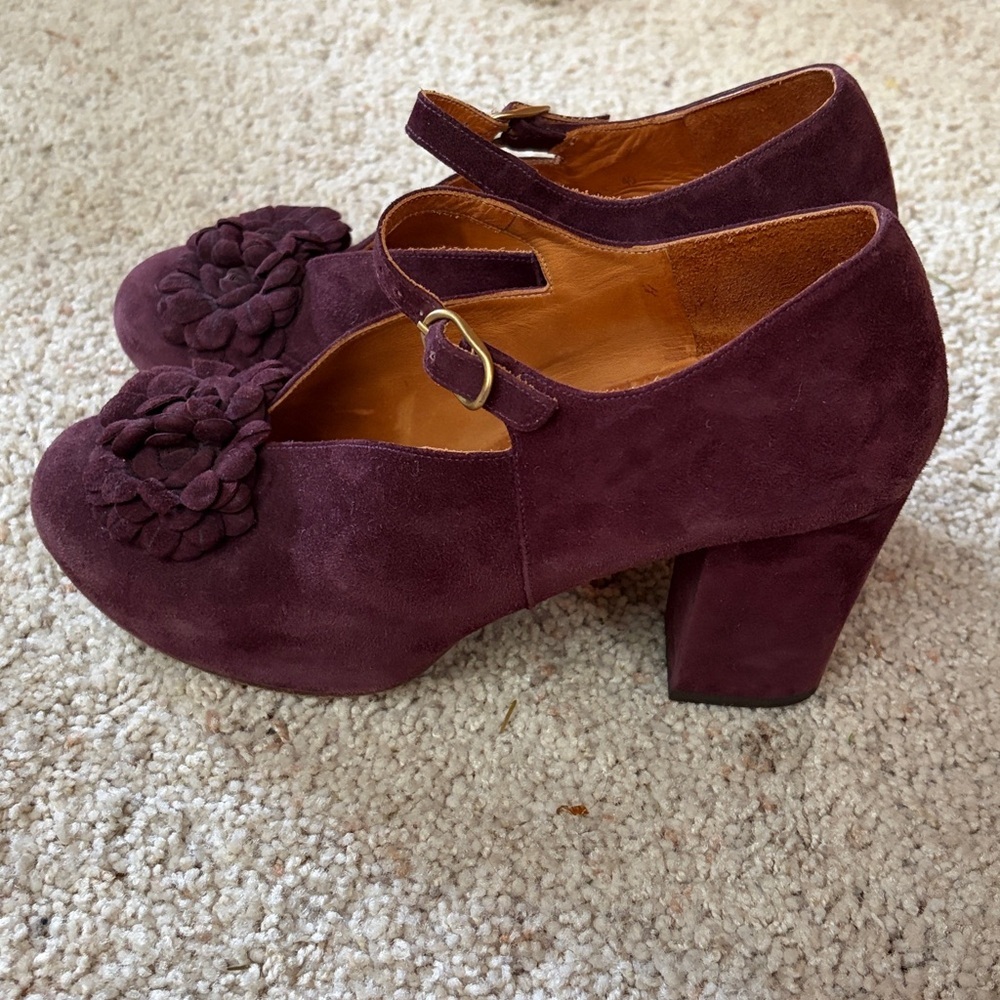 Chie Mihara Mary Jane platform suede high heels ankle strap - Picture 7 of 13